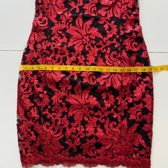 Tadashi Shoji Sleeveless Sequin Lace Sheath Pencil Midi Dress Size 2 / 4 - Picture 15 of 16